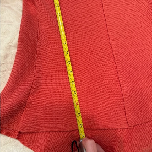 Eileen fisher coral silk/cotton blend open front cardigan with fold over cuffs - Picture 7 of 8